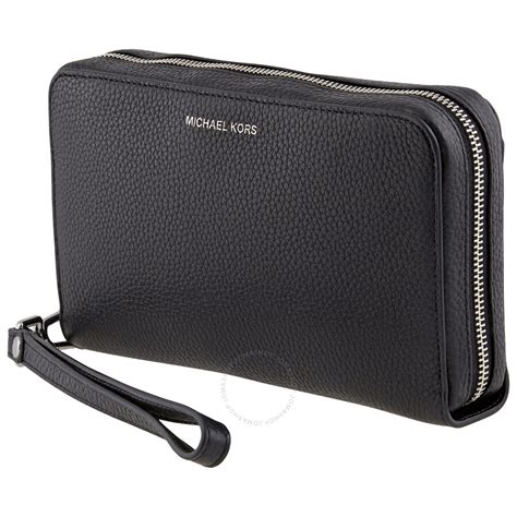 michael kors zip around black patent wallet|Michael Kors zippered wallet.